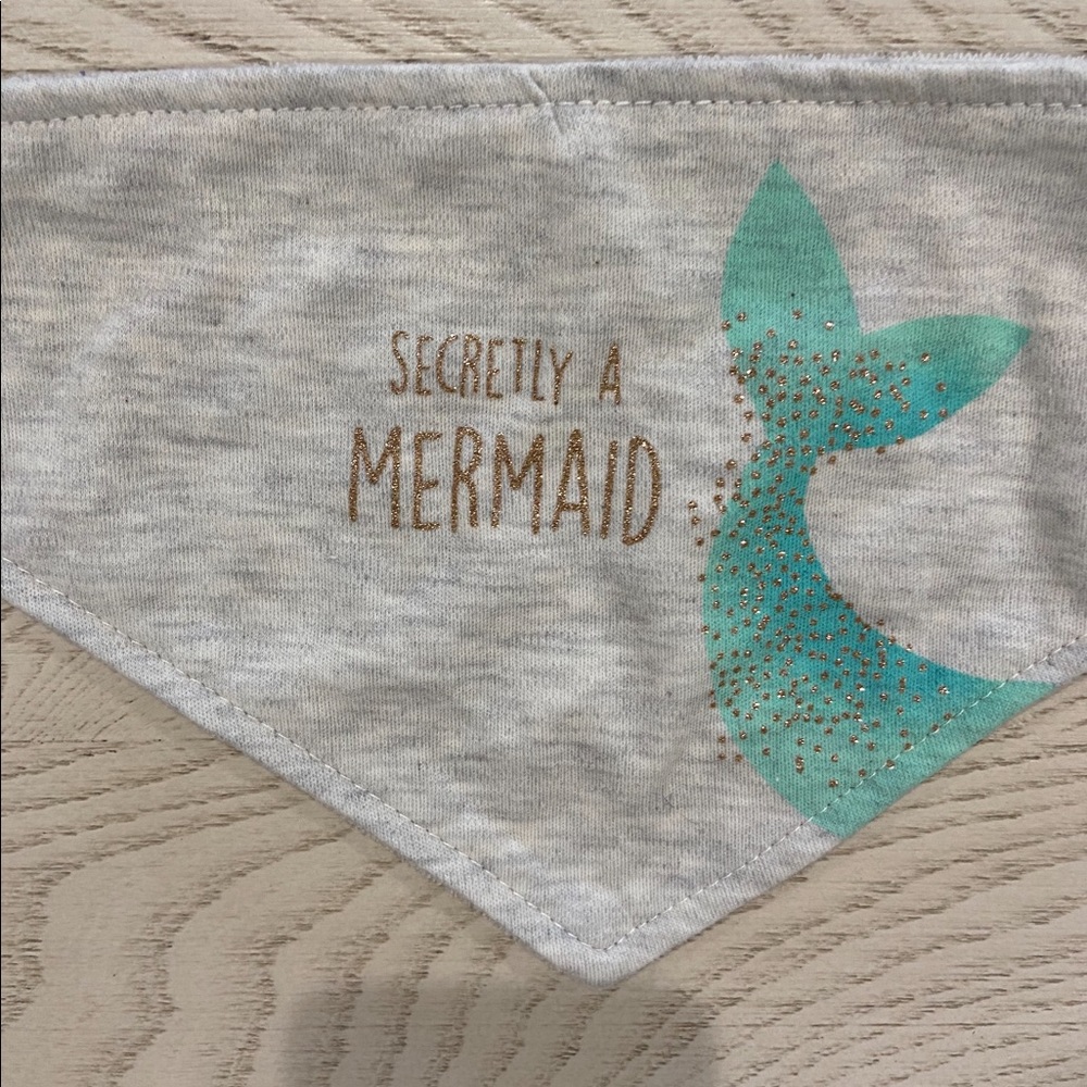 BABY MODERN Secretly A Mermaid bib gray turquoise